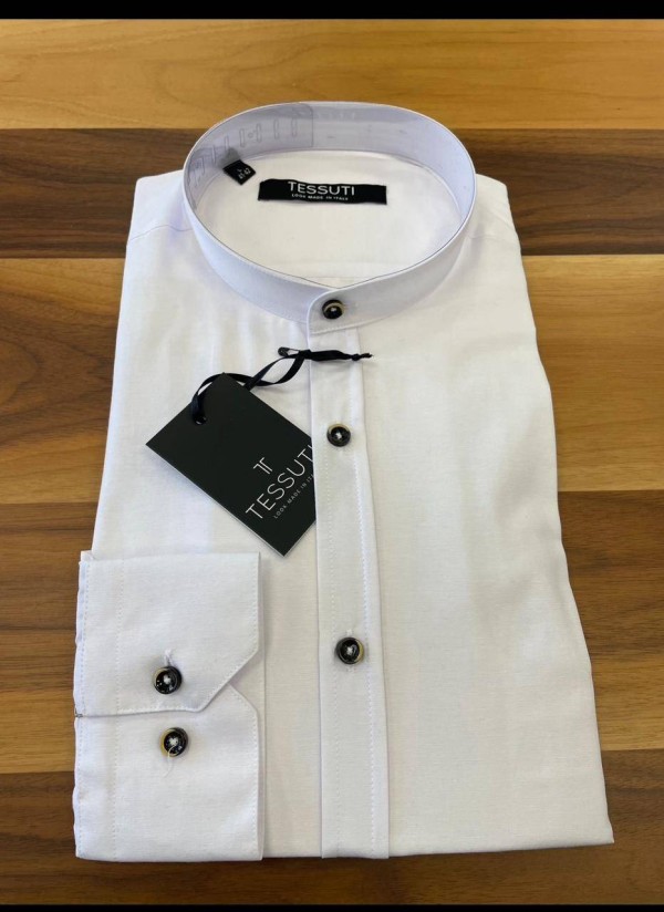 Mao Collar Shirt - White