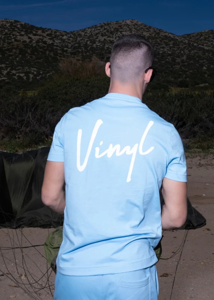 Vinyl Signature T-shirt - Sky Blue
