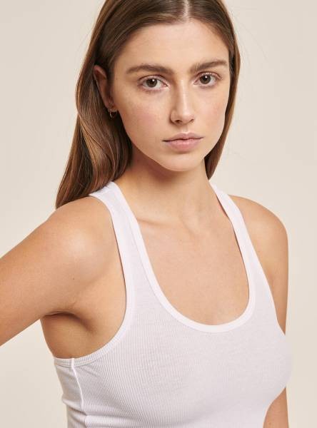 Alcott Ribbed Crop Top - White