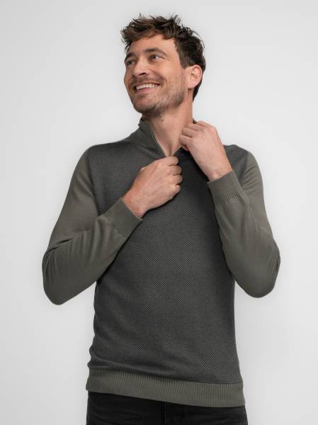 Petrol Knitwear Collar - Khaki
