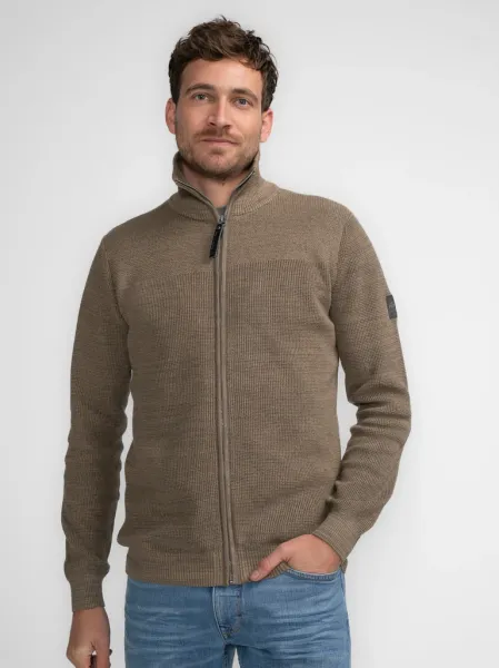 Petrol Knitted Cardigan Nulato - Camel
