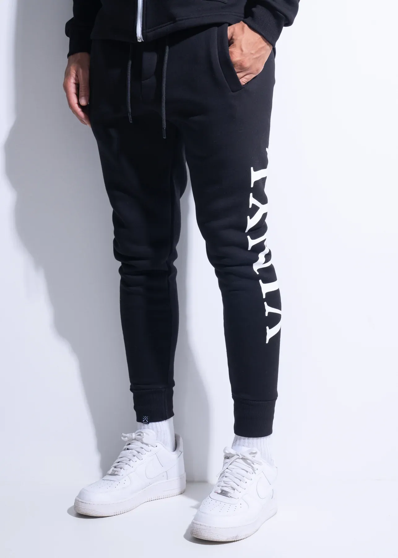Vinyl Side Logo Sweatpants - Black