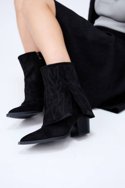 Cowboy Ankle Boots - Black