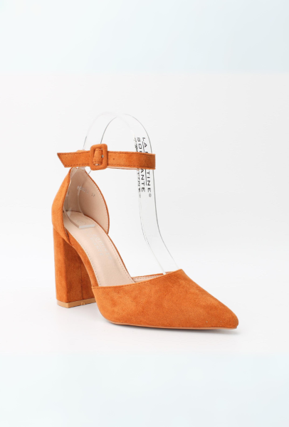 Suede High Heels - Camel