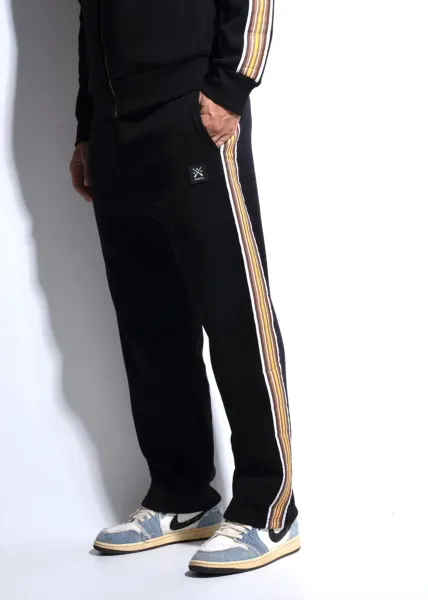 Vinyl Striped Tape Sweatpants - Black
