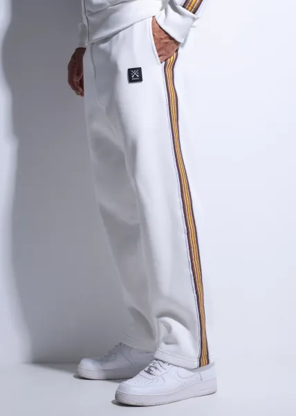 Vinyl Striped Tape Sweatpants - White