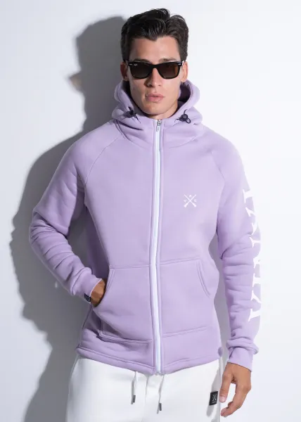 Vinyl Zip Through Hoodie - Lilac