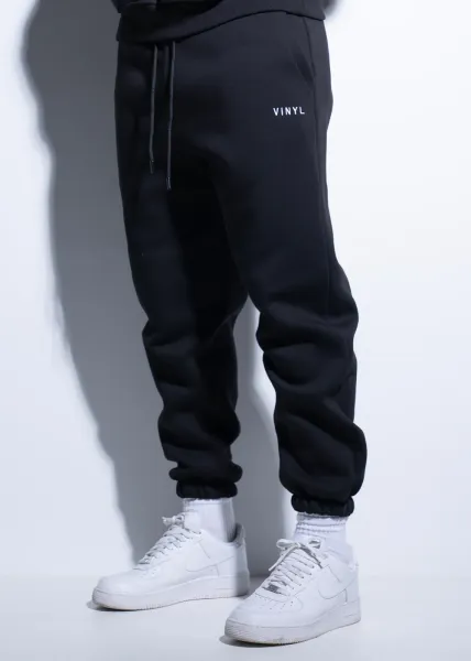 Vinyl Needlecraft Logo Sweatpants - Black