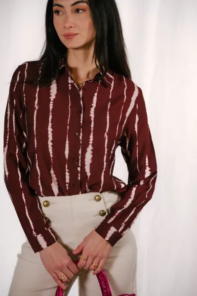 Printed Shirt - Bordeaux