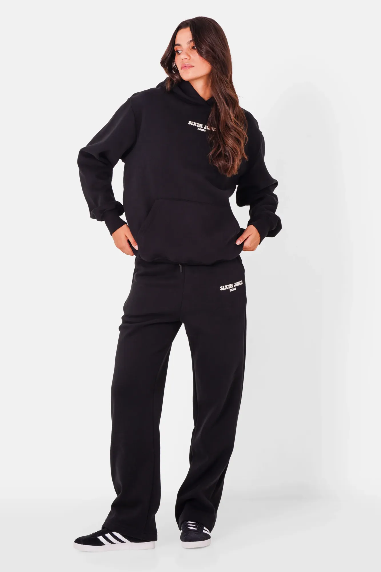 Sixth June Retro Print Jogging Pants - Black