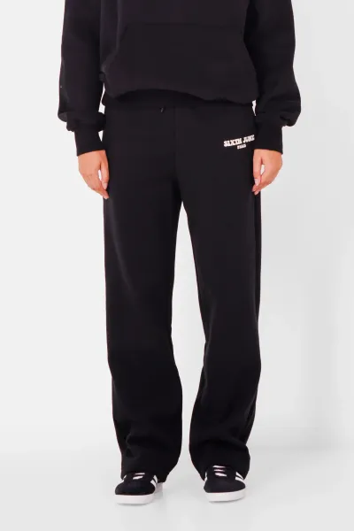 Sixth June Retro Print Jogging Pants - Black