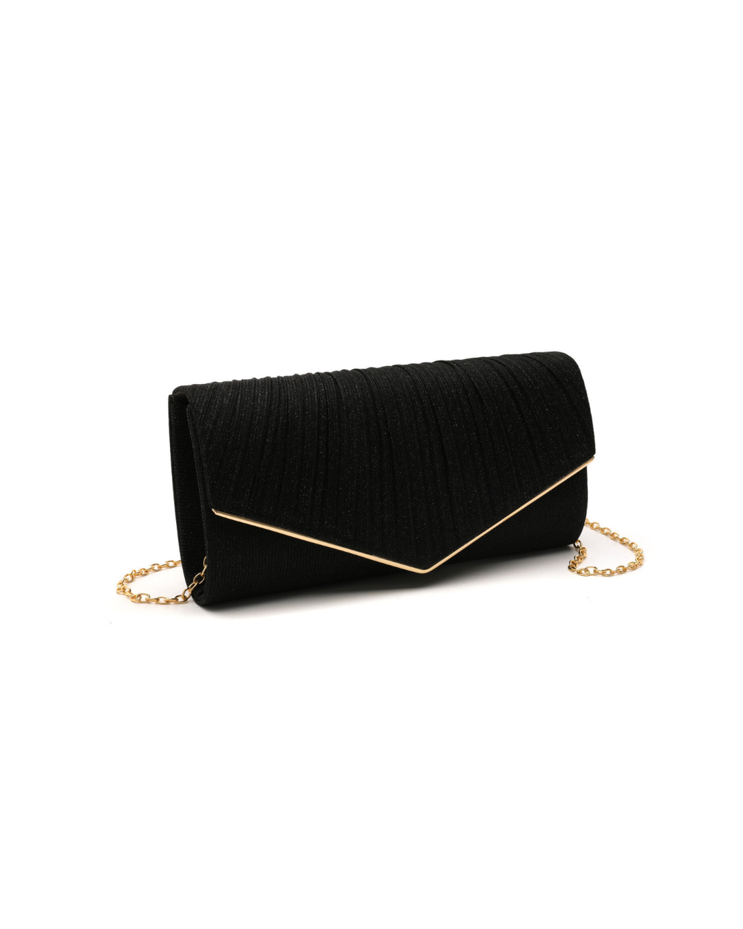 Glittery Clutch Bag - Black