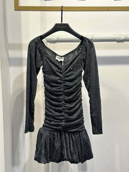 Shiny Ruched Dress - Silver