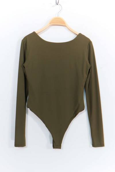 Open Back Bodysuit - Khaki