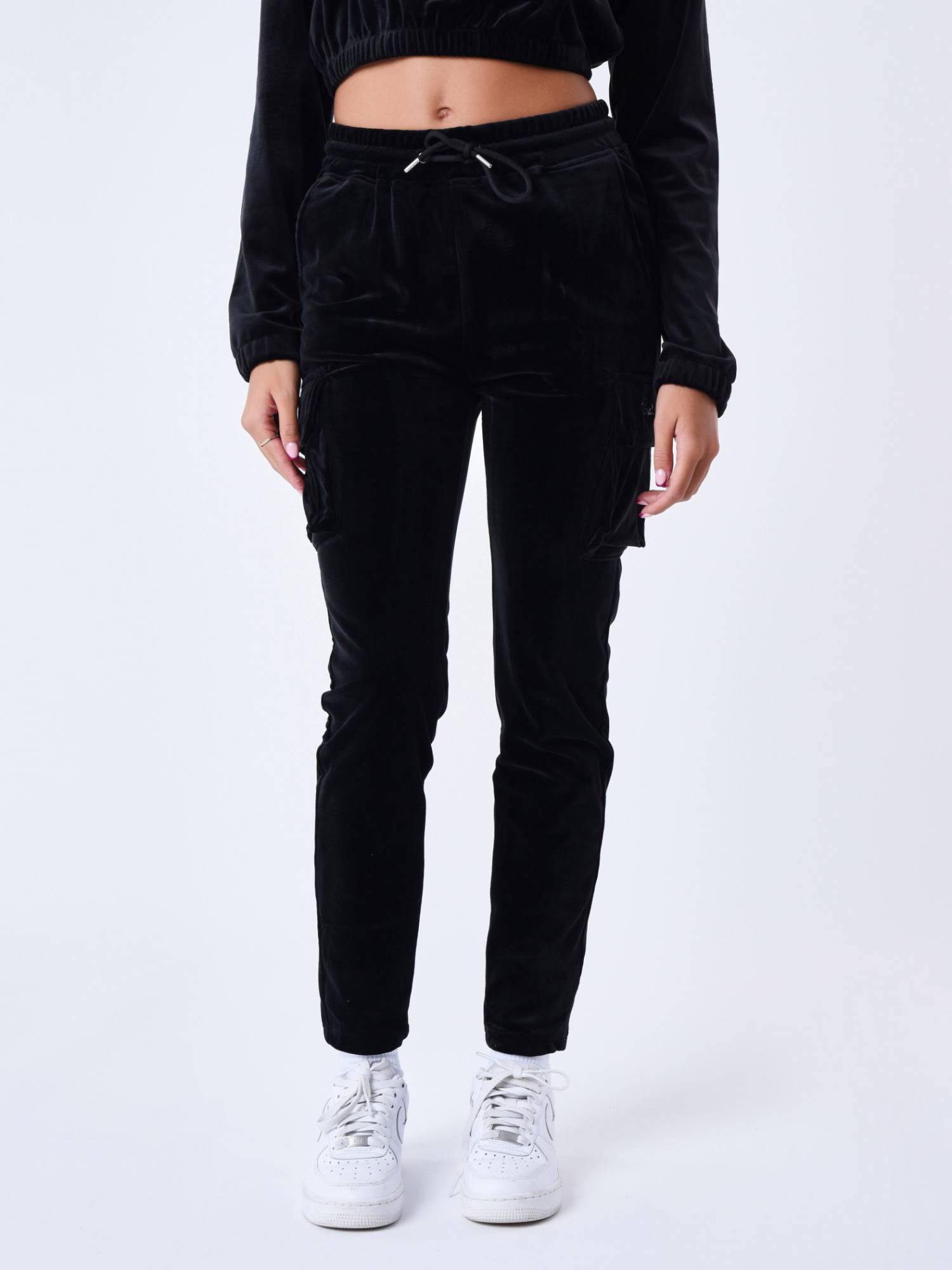 Project X Paris Velvet Signature Cargo Joggers - Black