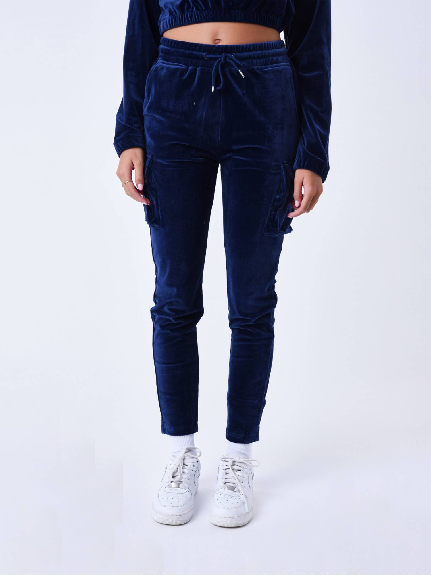 Project X Paris Velvet Signature Cargo Joggers - Blue