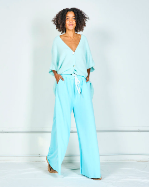 Wide-Leg Pants - Sky Blue