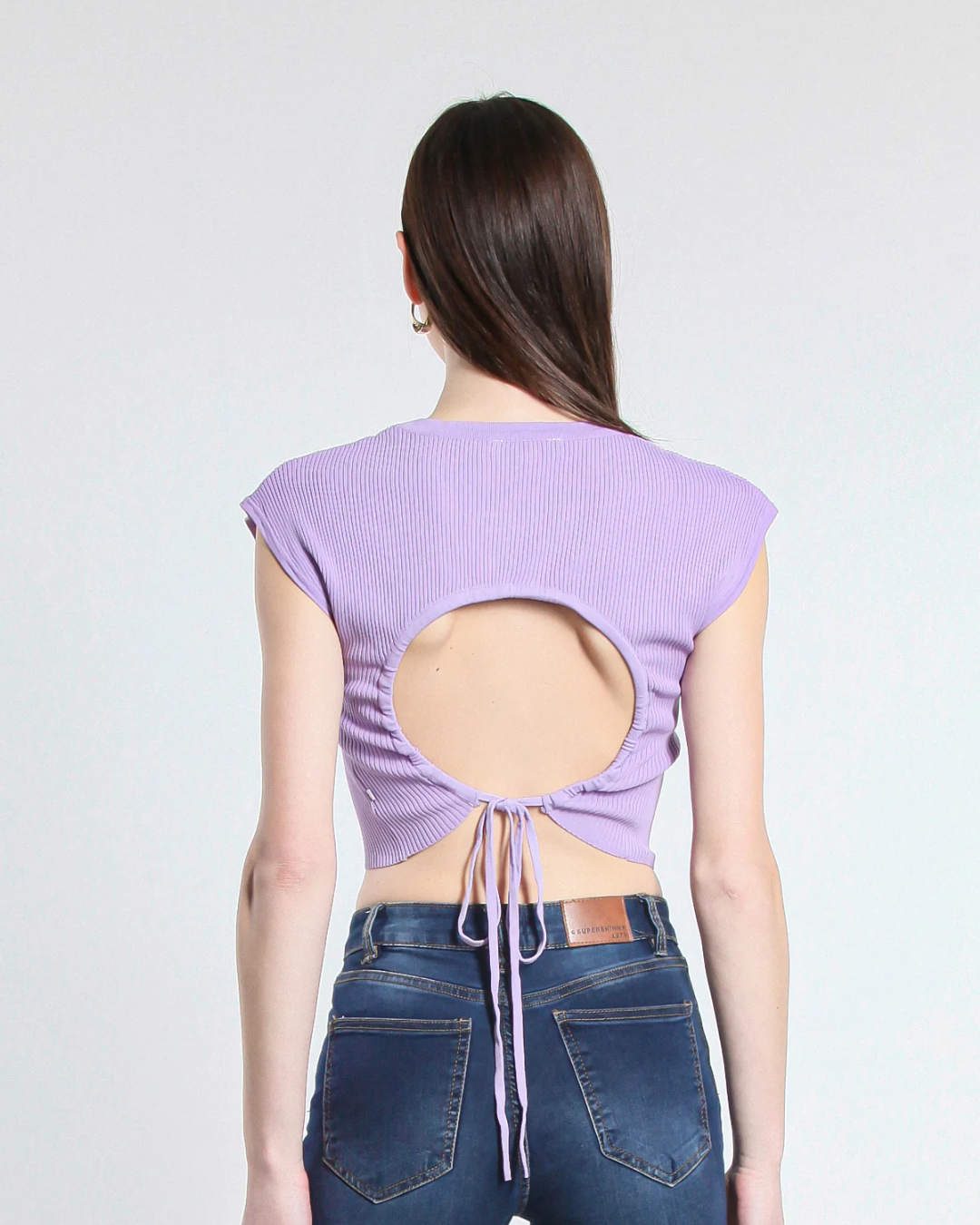 Cropped Viscose Top - Lilac