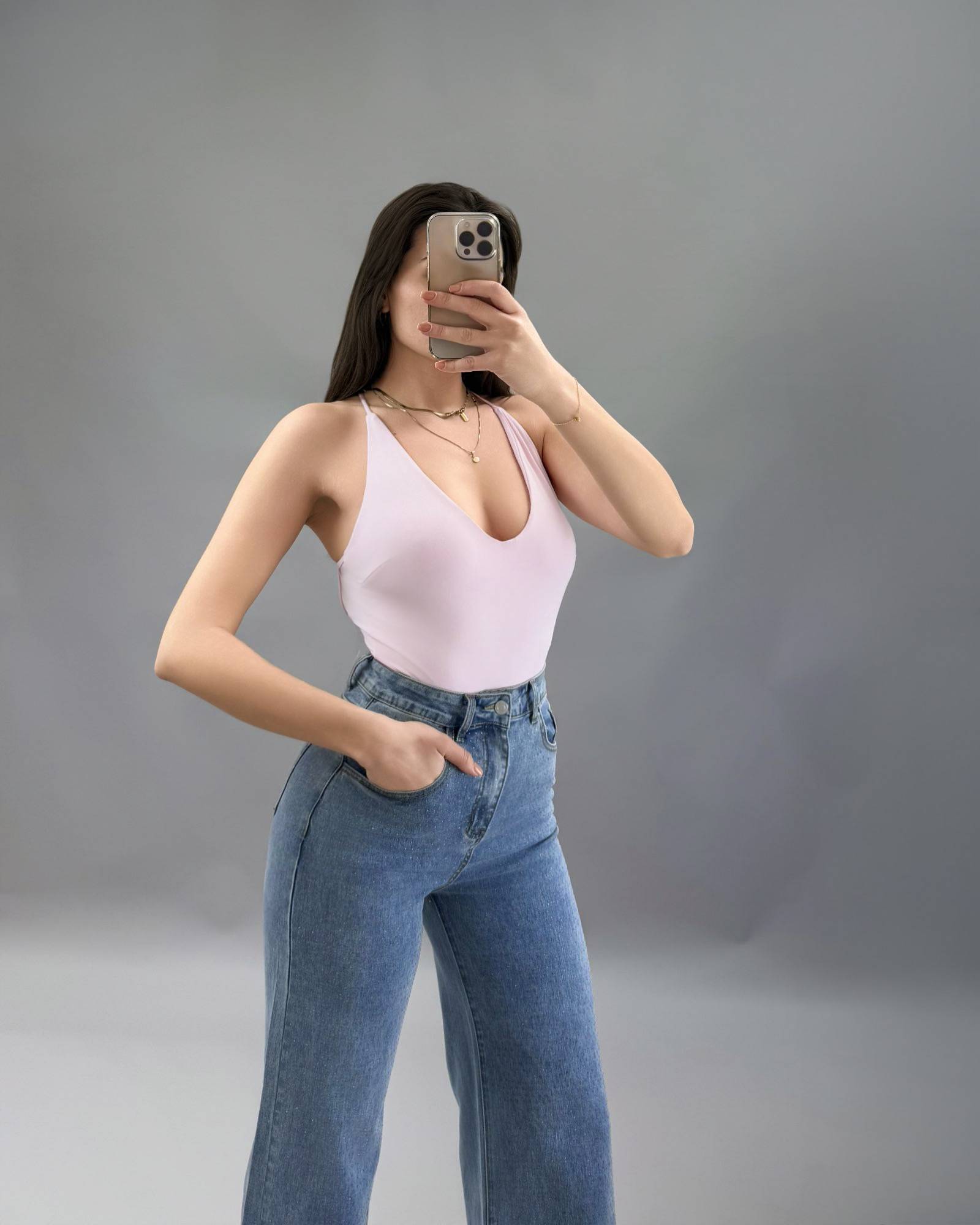 Backless Bodysuit with Adjustable Cross Straps - Pink