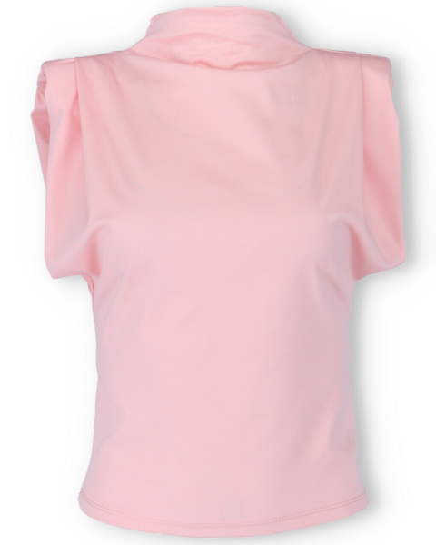 Padded Shoulders Top - Pink