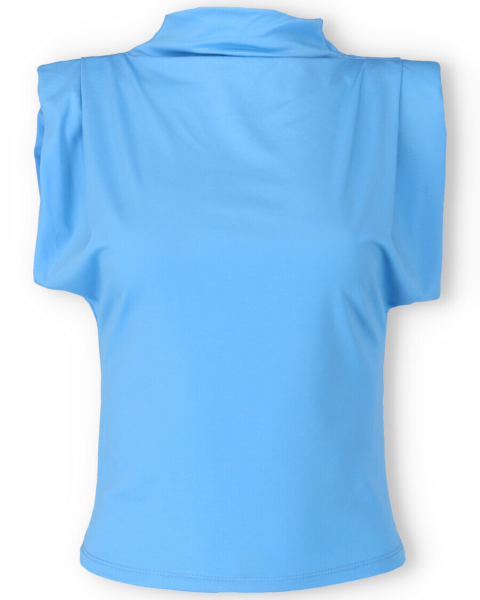 Padded Shoulders Top - Sky Blue