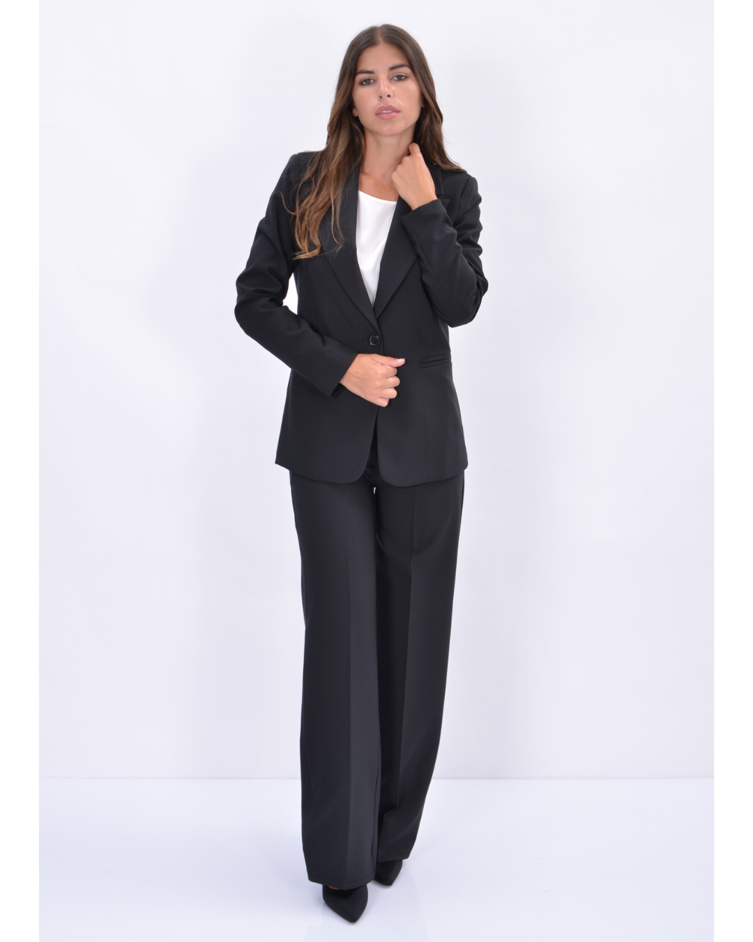 Elegant Wide Leg Trousers - Black