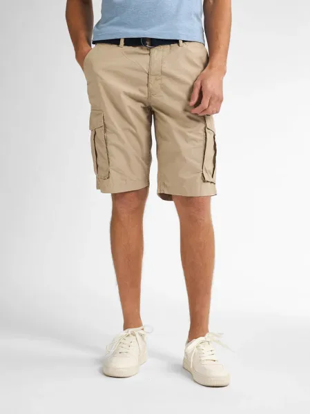 Petrol Cargo Shorts with Belt Azure - Beige