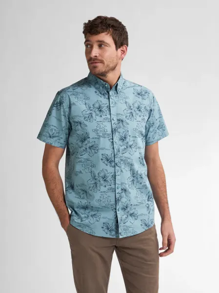 Petrol All-over Print Shirt Oceanpark - Sky Blue
