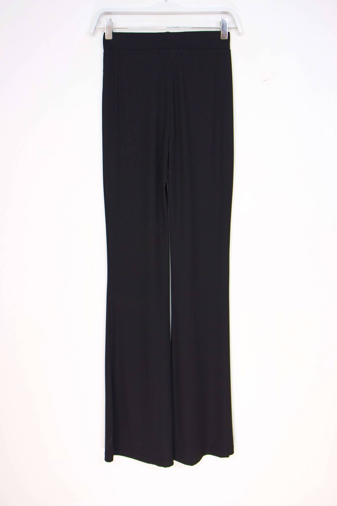 Wide-Leg High Waist Pants - Black