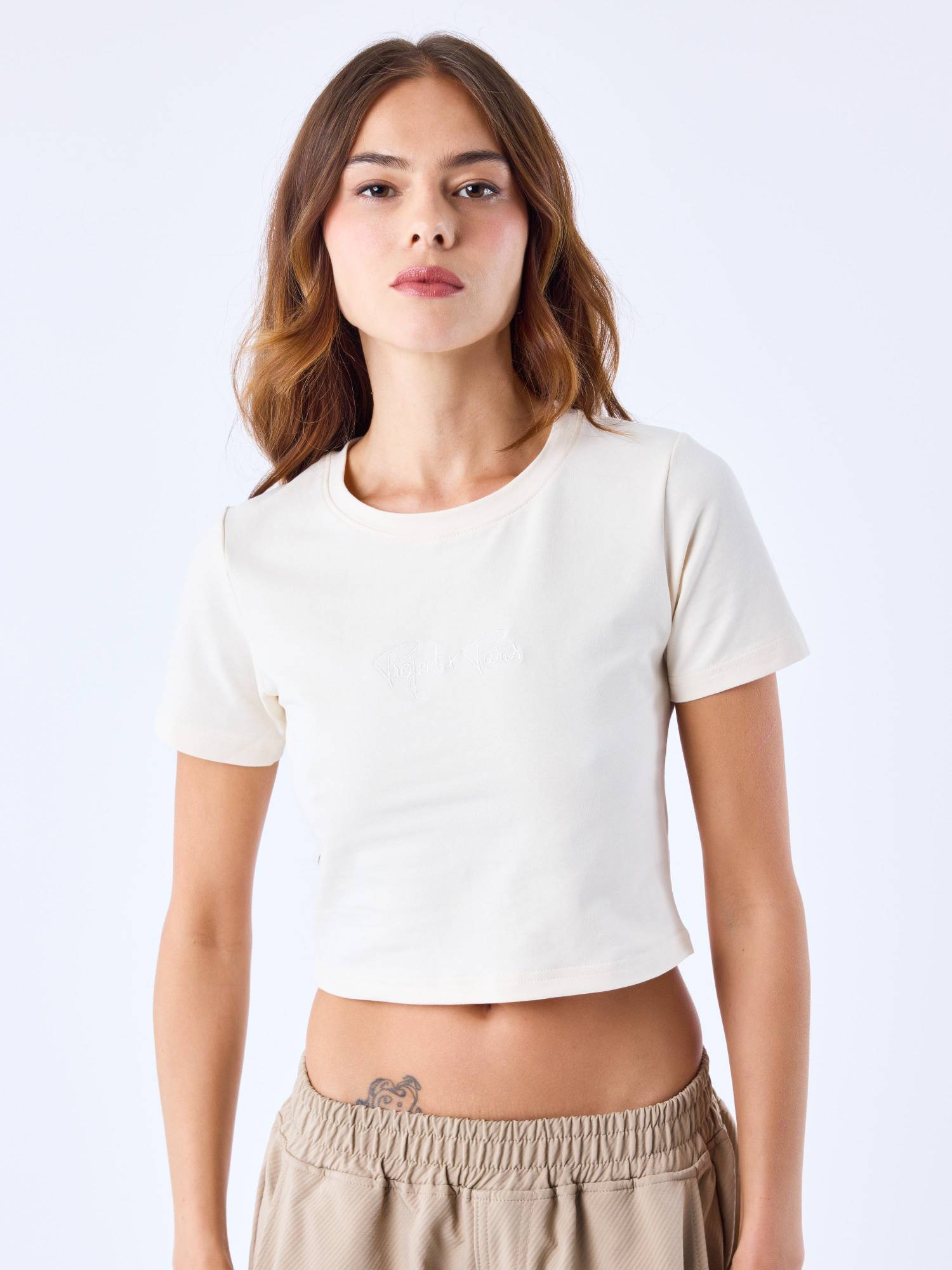 Project X Paris Essentials Crop Top - Beige