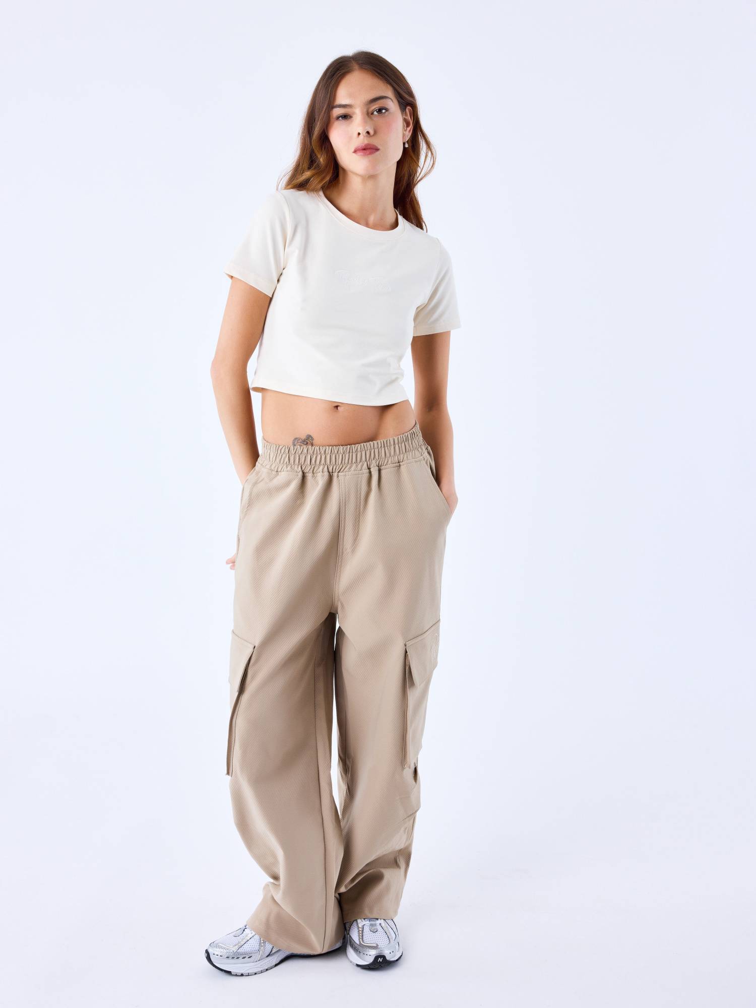 Project X Paris Essentials Crop Top - Beige