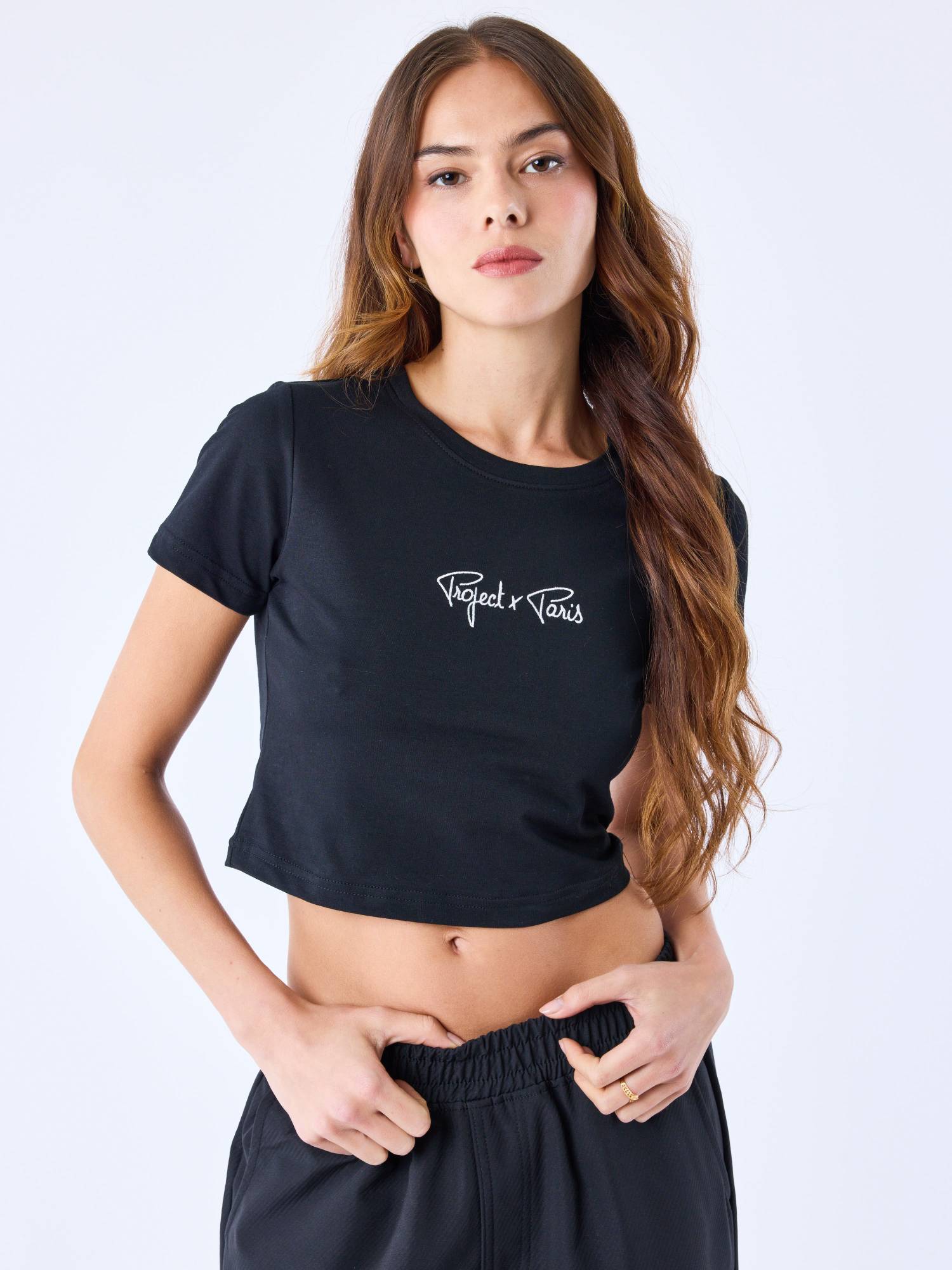 Project X Paris Essentials Crop Top - Black
