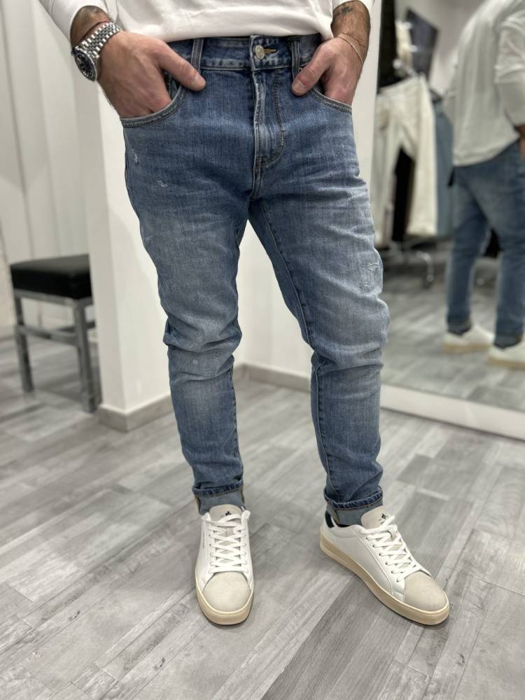 Regular Fit Denim Trousers - Blue