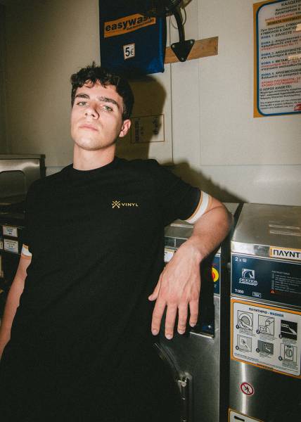 Vinyl Gold Elastic Cuff T-shirt - Black