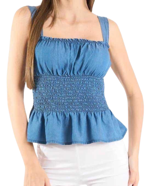 Denim Tencel Top - Blue