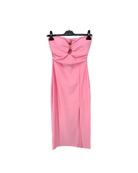 Strapless Midi Dress - Pink