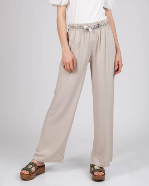 Wide Leg Pants - Beige