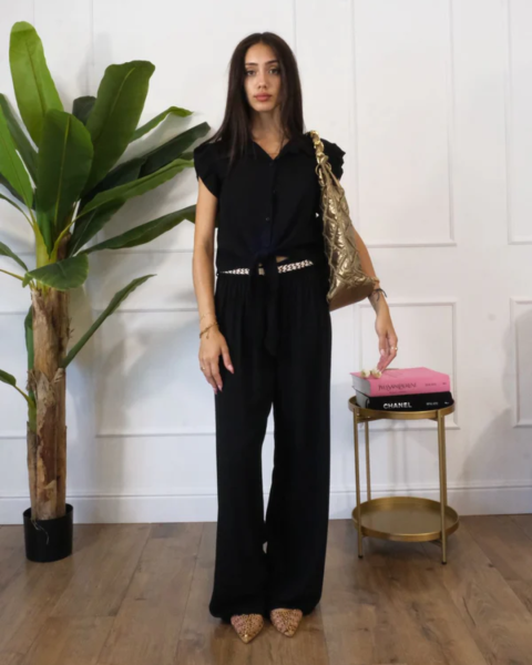 Wide Leg Pants - Black