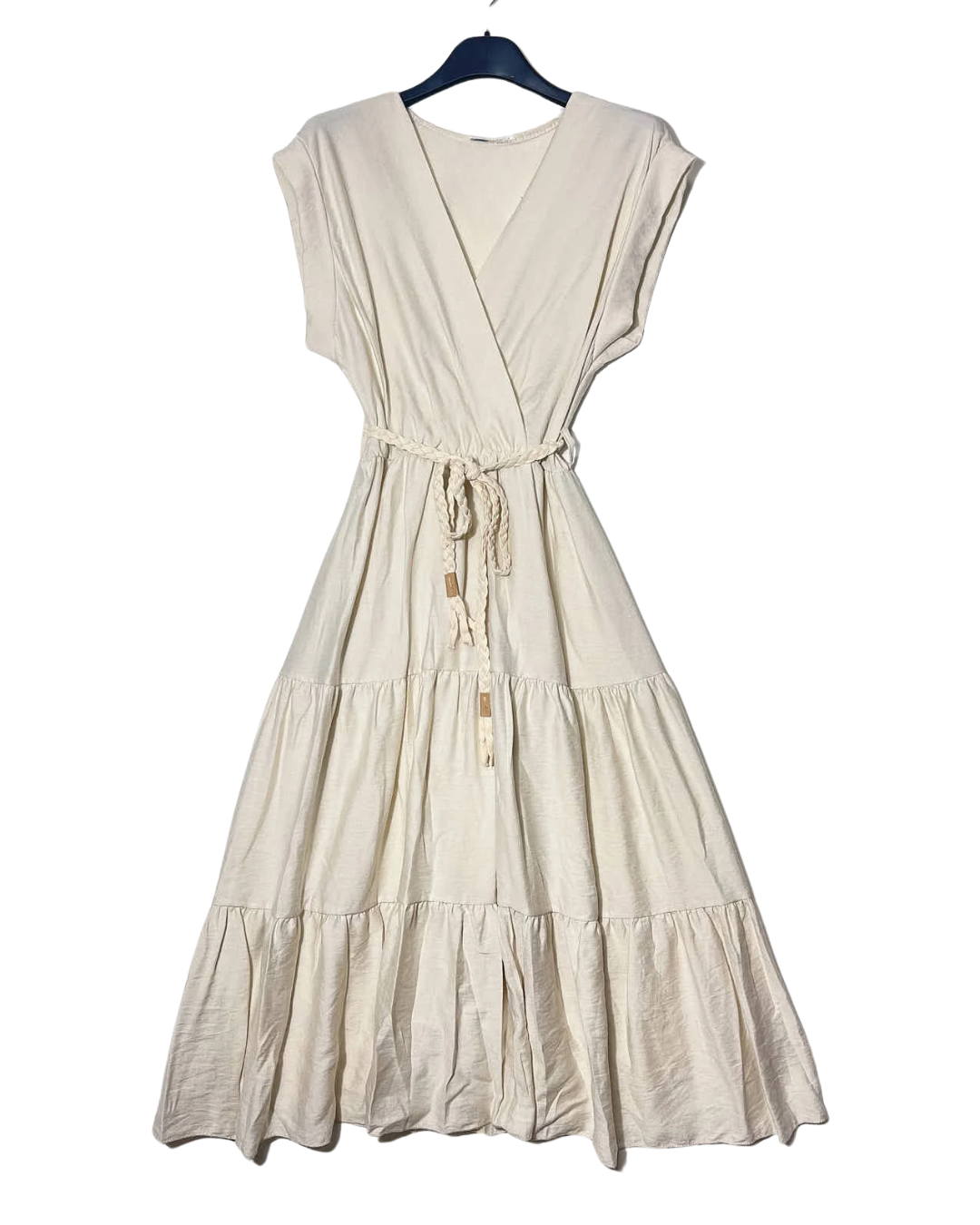 V-Neck Summer Dress - Beige