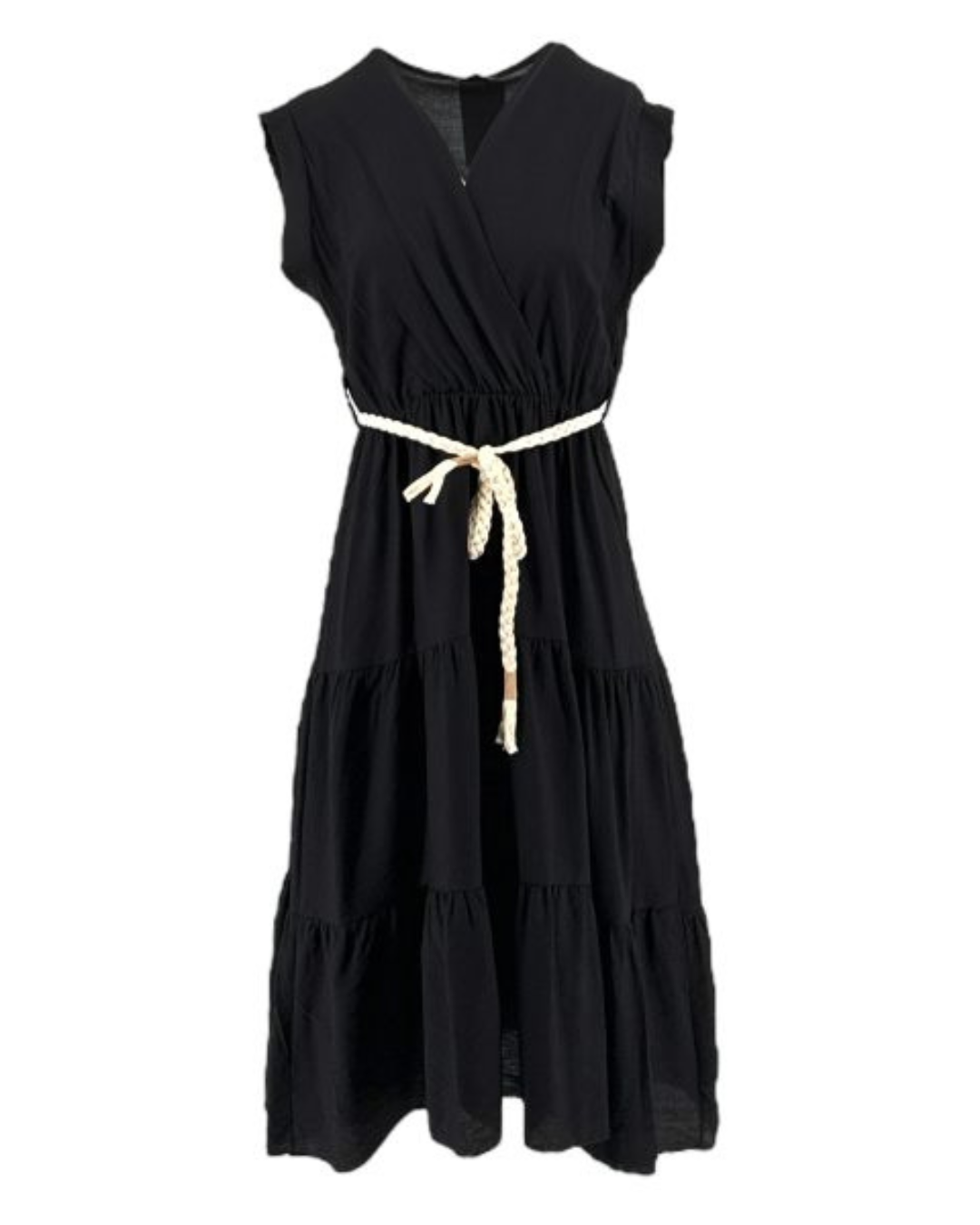 V-Neck Summer Dress - Black