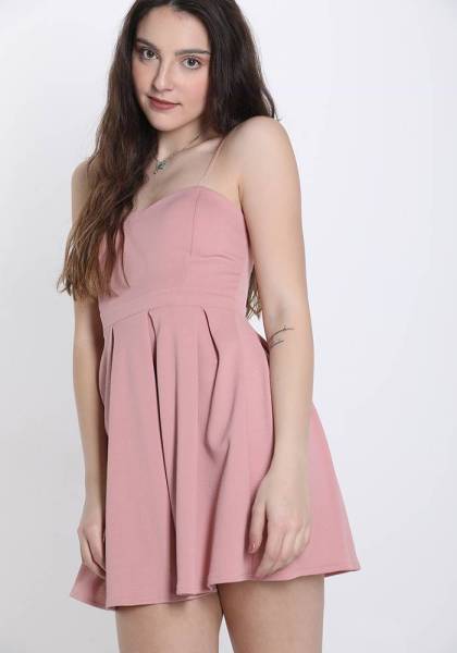 Sweetheart Neckline Dress - Pink