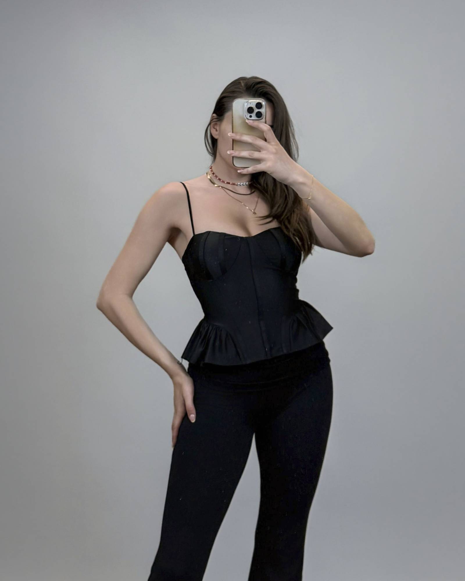 Corset Style Top - Black
