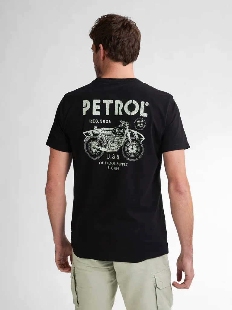 Petrol Back Print T-shirt Bayfrontstone - Black