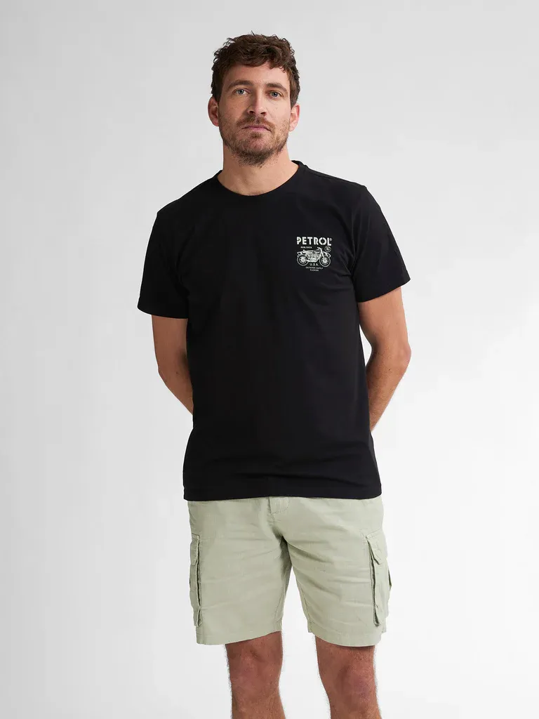Petrol Back Print T-shirt Bayfrontstone - Black