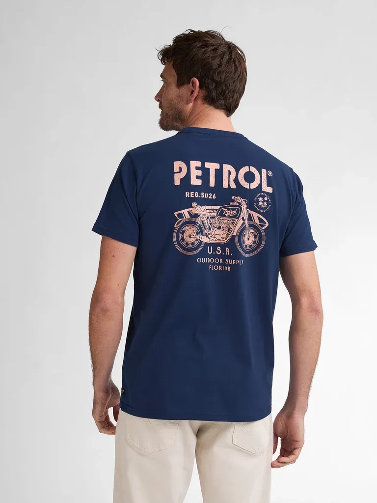 Petrol Back Print T-shirt Bayfrontstone - Blue