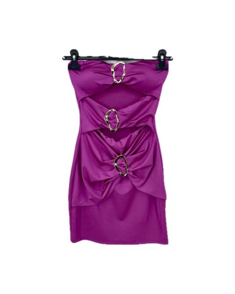 Cut-Out Mini Dress - Magenta
