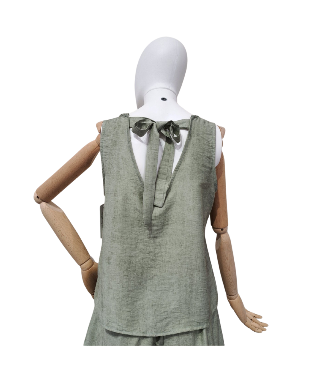 Tie Back Blouse - Khaki