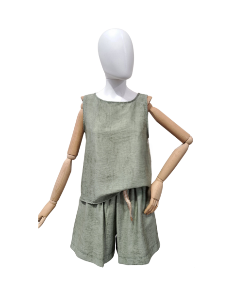 Tie Back Blouse - Khaki