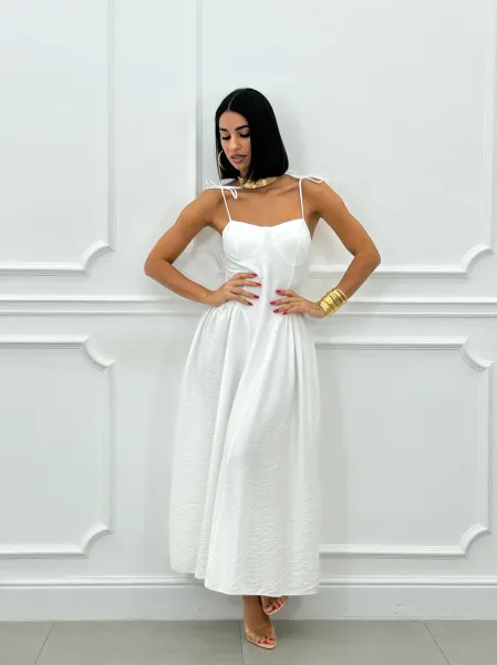 Strappy Airy Maxi Dress - White