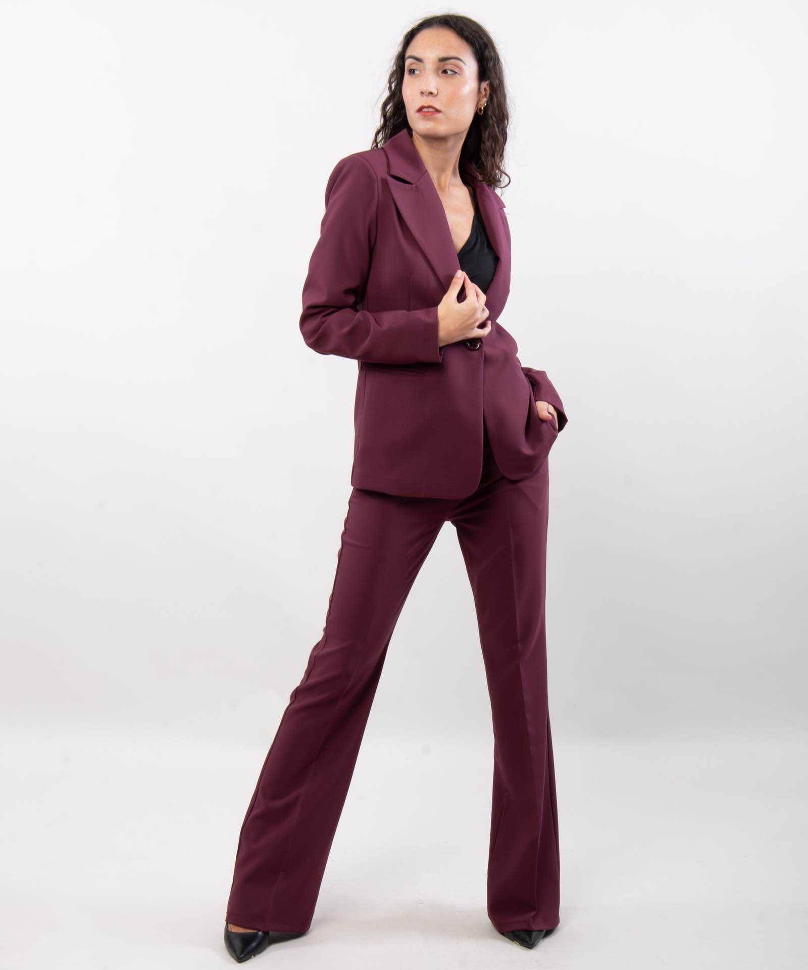 Elegant Blazer Jacket - Bordeaux